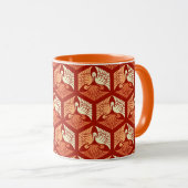 Mug Grues japonaises, mandarin et orange clair (Devant droit)