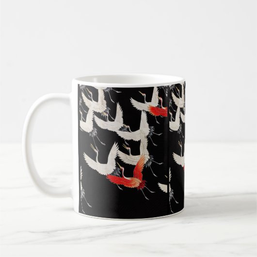 Mug Grues volantes : Japonais Bird Kimono Art (Gauche)