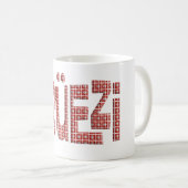 Mug Grüezi avec une superposition de drapeaux suisses. (Devant droit)