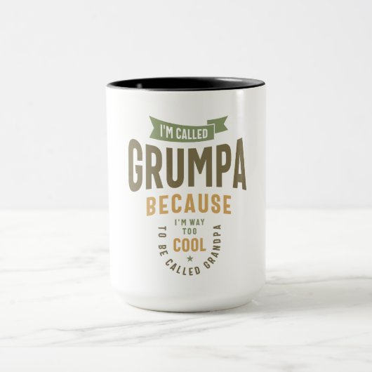 Mug Grumpa - Beaucoup trop Cool pour grand-père (Centre)