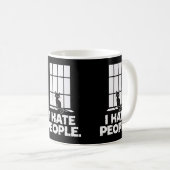 Mug Grumpy Amoureux de les chats anti-sociaux Funny Ch (Devant droit)
