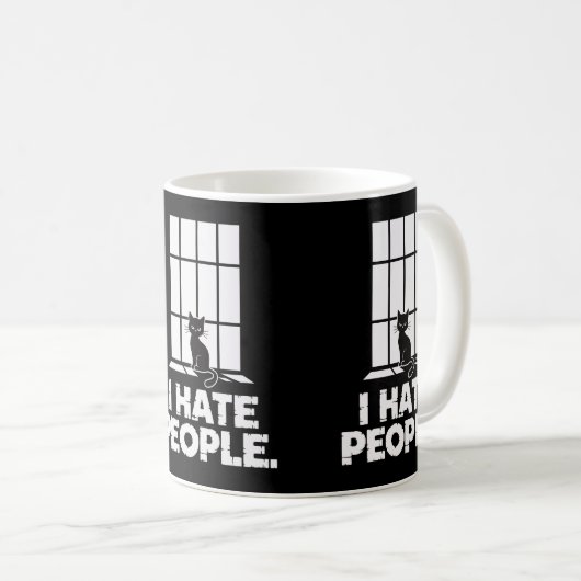 Mug Grumpy Amoureux de les chats anti-sociaux Funny Ch (Devant droit)