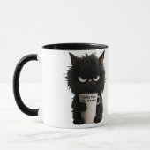 Mug Grumpy Cat Coffee Mood T-Shirt Funny Black Fluffy (Gauche)