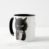 Mug Grumpy Cat Coffee Mood T-Shirt Funny Black Fluffy (Devant gauche)