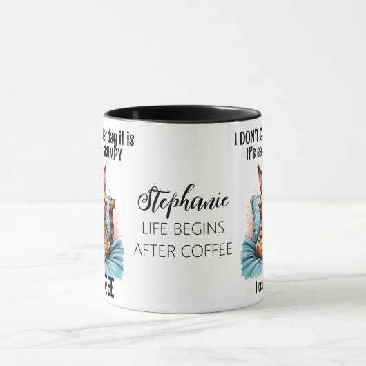 Mug Grumpy Funny Chat Boire Citation De Café (Centre)