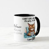 Mug Grumpy Funny Chat Boire Citation De Café (Devant droit)