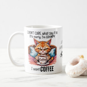 Mug Grumpy Orange Chat Boire Café Drôle Citation