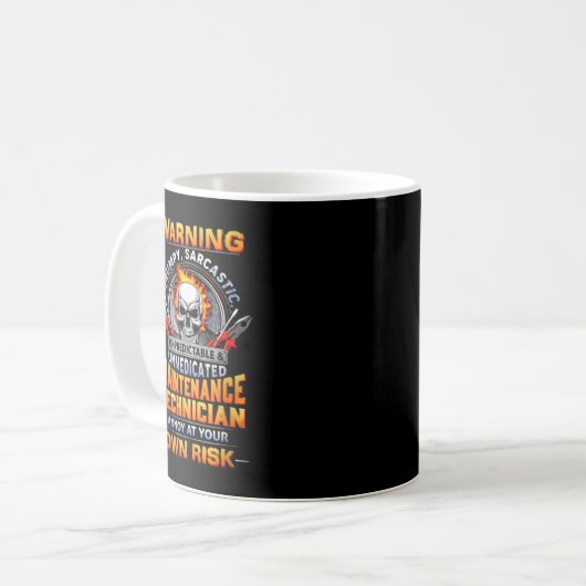 Mug Grumpy Sarcastic Inprévisible Technique De Mainten (Devant gauche)