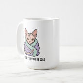 Mug Grumpy Sphynx Cat Cold Humor Cartoon Art (Devant gauche)