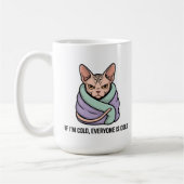 Mug Grumpy Sphynx Cat Cold Humor Cartoon Art (Gauche)