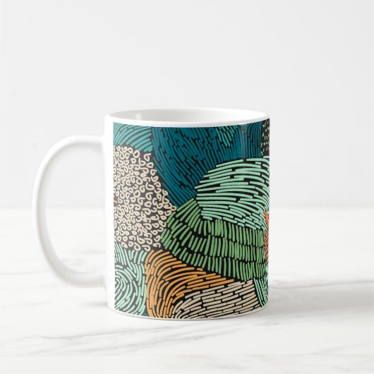 Mug Grunge Abstrait : Conception Motif transparente. (Gauche)