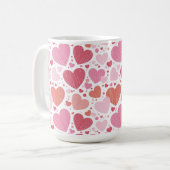 Mug Grunge Coeurs Tons de rose (Devant gauche)