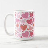 Mug Grunge Coeurs Tons de rose (Gauche)