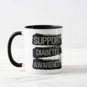Mug Grunge de conscience de diabète de soutien (Gauche)