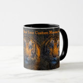 Mug Grunge de face du tigre de message personnalisé (Devant droit)
