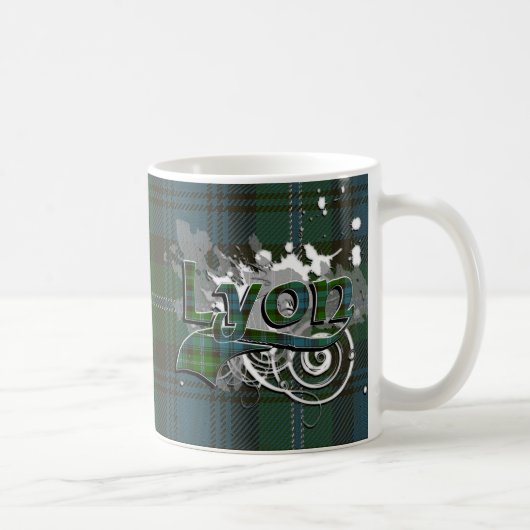 Mug Grunge de tartan de Lyon (Droite)