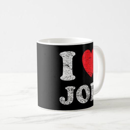 Mug Grunge détendu Style épuisé J'aime Joe (Devant droit)