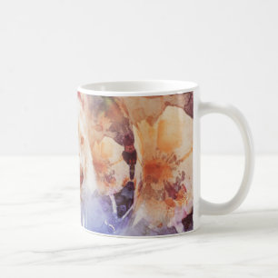 Mug Grunge florale de tigre blanc