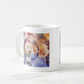 Mug Grunge florale de tigre blanc (Devant gauche)