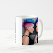 Mug Grunge Goth Amour lesbien | Couple AI Art (Devant droit)