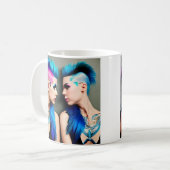 Mug Grunge Goth Amour lesbien | Couple AI Art (Devant gauche)