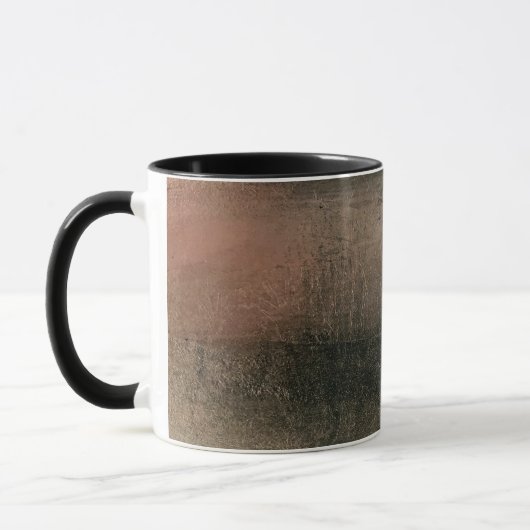 Mug Grunge Moderne Abstrait Rose Noir Or (Gauche)