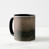 Mug Grunge Moderne Abstrait Rose Noir Or (Devant gauche)