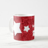 Mug Grunge rouge V004 du BEAU-FILS le plus (Devant gauche)