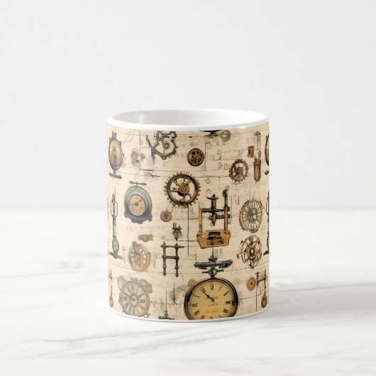Mug Grunge Rustic Steampunk Horloge (13) (Centre)