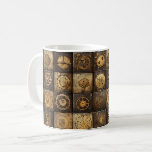 Mug Grunge Rustic Steampunk Horloge (15) (Devant gauche)