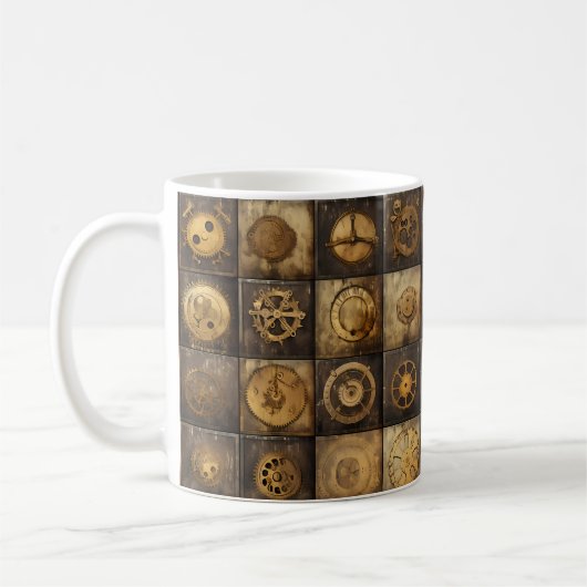 Mug Grunge Rustic Steampunk Horloge (15) (Gauche)