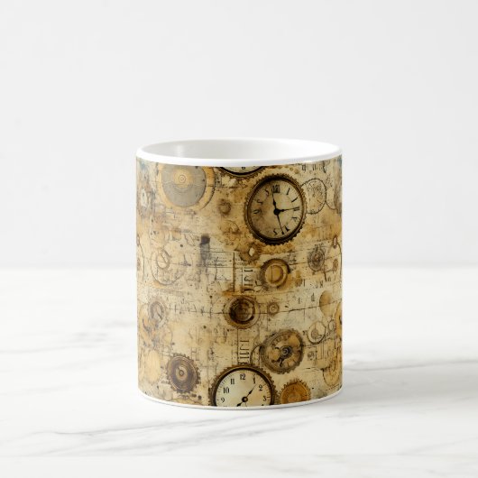 Mug Grunge Rustic Steampunk Horloge (5) (Centre)