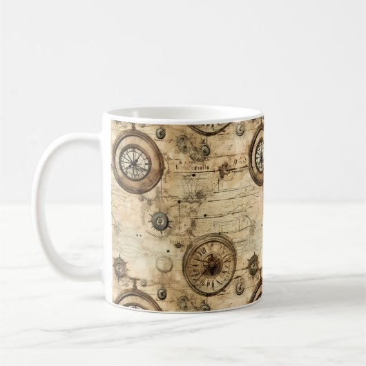 Mug Grunge Rustic Steampunk Horloge (9) (Gauche)