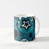 Mug Grunge star motif, design pour enfants ludique. (Devant droit)