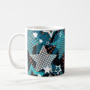 Mug Grunge star motif, design pour enfants ludique.