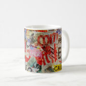 Mug Grunge texturé design arrière - plan avec vieux dé (Devant droit)