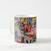 Mug Grunge texturé design arrière - plan avec vieux dé (Devant gauche)