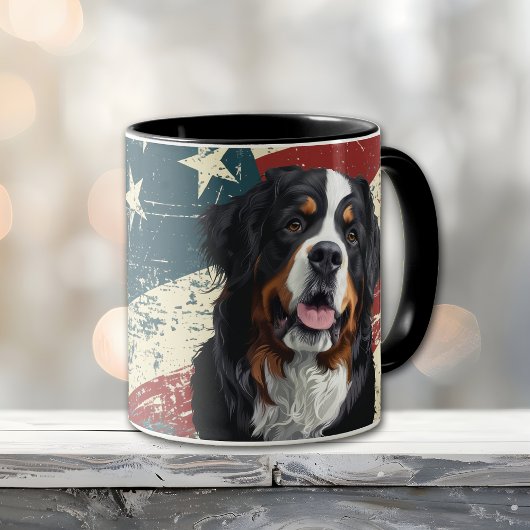 Mug Grunge USA Drapeau Bernese Mountain Dog