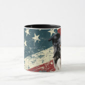 Mug Grunge USA Drapeau Frontière Collie Chien (Centre)