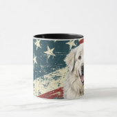 Mug Grunge USA Drapeau Great Pyrenees Chien (Centre)