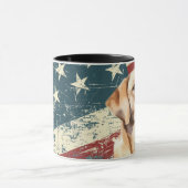 Mug Grunge USA Drapeau Jaune Labrador Retriever (Centre)