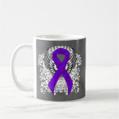Mug Grunge Violet Ribbon Ailes, lymphome de Hodgkin (Gauche)