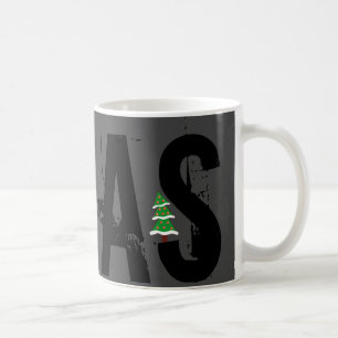 Mug Grunge XMAS avec un sapin de Noël qui attire l'oei