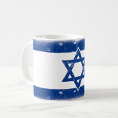 Mug Grungge du drapeau israélien (Devant gauche)
