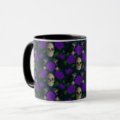 Mug Grungy gothique foncé Vins Roses Corbeau crâne vio (Devant gauche)