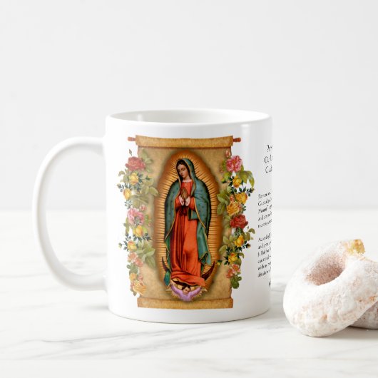 Mug Guadalupe catholique, Vierge à Marie (Avec donut)