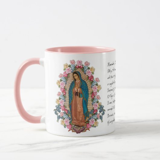 Mug Guadalupe Vierge Mère Marie Mémorare prière (Gauche)