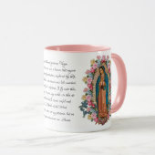 Mug Guadalupe Vierge Mère Marie Mémorare prière (Devant droit)