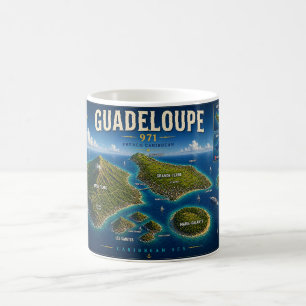 Mug Guadeloupe 971 Vintage Map