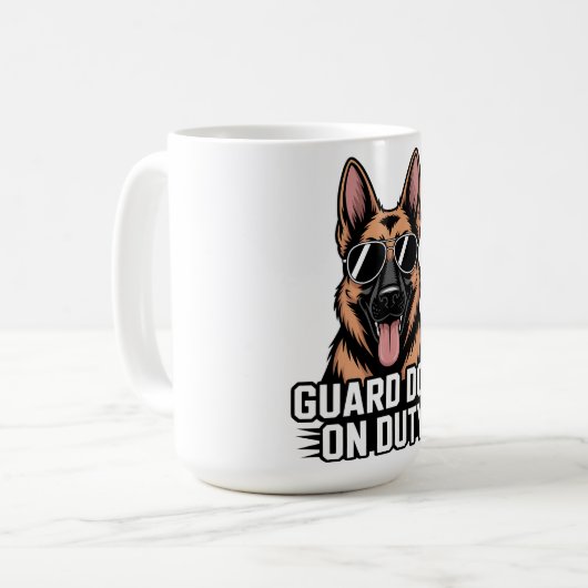 Mug Guard Dog On Duty German Shepherd Sunglasses Gift (Devant gauche)
